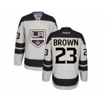 Men's Reebok Los Angeles Kings #23 Dustin Brown Authentic Gray Alternate NHL Jersey