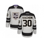 Men's Reebok Los Angeles Kings #30 Rogie Vachon Authentic Gray Alternate NHL Jersey
