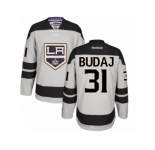 Men's Reebok Los Angeles Kings #31 Peter Budaj Authentic Gray Alternate NHL Jersey