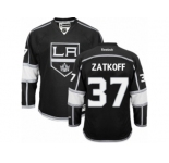 Men's Reebok Los Angeles Kings #37 Jeff Zatkoff Authentic Black Home NHL Jersey