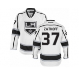 Men's Reebok Los Angeles Kings #37 Jeff Zatkoff Authentic White Away NHL Jersey