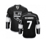 Men's Reebok Los Angeles Kings #7 Rob Scuderi Authentic Black Home NHL Jersey