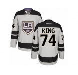 Men's Reebok Los Angeles Kings #74 Dwight King Authentic Gray Alternate NHL Jersey