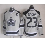 nhl jerseys los angeles kings #23 brown grey[2014 new stadium][patch C]