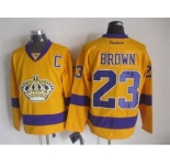 nhl jerseys los angeles kings #23 brown stadium yellow