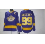 nhl los angeles kings #99 gretzky purple C patch