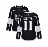 Women Adidas Los Angeles Kings #11 Anze Kopitar Black Home Authentic Stitched NHL Jersey