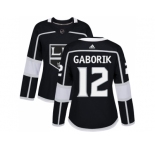 Women Adidas Los Angeles Kings #12 Marian Gaborik Black Home Authentic Stitched NHL Jersey