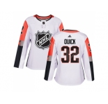 Women Adidas Los Angeles Kings #32 Jonathan Quick White 2018 All-Star Pacific Division Authentic Stitched NHL Jersey