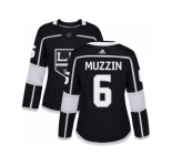 Women Adidas Los Angeles Kings #6 Jake Muzzin Black Home Authentic Stitched NHL Jersey