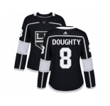 Women Adidas Los Angeles Kings #8 Drew Doughty Black Home Authentic Stitched NHL Jersey