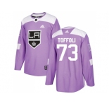 Youth Adidas Los Angeles Kings #73 Tyler Toffoli Purple Authentic Fights Cancer Stitched NHL Jersey