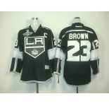 youth nhl jerseys los angeles kings #23 brown black white[2012 stanley cup champions]