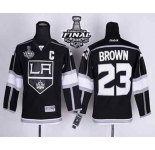 youth nhl jerseys los angeles kings #23 brown black-white[2014 stanley cup][patch C]
