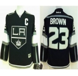 youth nhl jerseys los angeles kings #23 brown black[patch C]