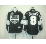 youth nhl jerseys los angeles kings #8 doughty black white[2012 stanley cup champions]