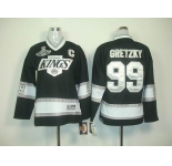 youth nhl jerseys los angeles kings #99 gretzky black white[2012 stanley cup champions]