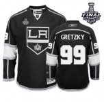 youth nhl jerseys los angeles kings #99 gretzky black-white[2014 stanley cup]