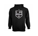 Los Angeles Kings Old Time Hockey Black Big Logo with Crest Pullover Hoodie