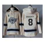 Men's Los Angeles Kings #8 Drew Doughty Cream Sawyer Hooded Sweatshirt Stitched NHL Jersey