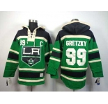 nhl jerseys los angeles kings #99 gretzky green[pullover hooded sweatshirt][patch C]