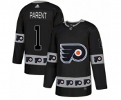 Adidas Philadelphia Flyers #1 Bernie Parent Authentic Black Team Logo Fashion NHL Jersey