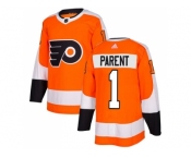 Adidas Philadelphia Flyers #1 Bernie Parent Orange Home Authentic Stitched NHL Jersey