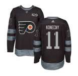 Adidas Philadelphia Flyers #11 Travis Konecny Authentic Black 1917-2017 100th Anniversary NHL Jersey