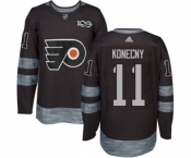Adidas Philadelphia Flyers #11 Travis Konecny Authentic Black 1917-2017 100th Anniversary NHL Jersey