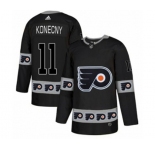 Adidas Philadelphia Flyers #11 Travis Konecny Authentic Black Team Logo Fashion NHL Jersey