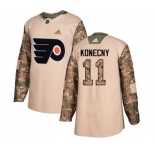 Adidas Philadelphia Flyers #11 Travis Konecny Authentic Camo Veterans Day Practice NHL Jersey