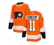 Adidas Philadelphia Flyers #11 Travis Konecny Orange Home Authentic Stitched NHL Jersey