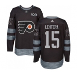 Adidas Philadelphia Flyers #15 Jori Lehtera Authentic Black 1917-2017 100th Anniversary NHL Jersey