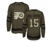 Adidas Philadelphia Flyers #15 Michael Del Zotto Green Salute to Service Stitched NHL Jersey