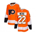 Adidas Philadelphia Flyers #22 Dale Weise Authentic Orange Home NHL Jersey