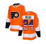 Adidas Philadelphia Flyers #24 Matt Read Authentic Orange USA Flag Fashion NHL Jersey