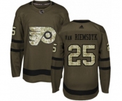 Adidas Philadelphia Flyers #25 James Van Riemsdyk Authentic Green Salute to Service NHL Jersey