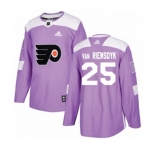 Adidas Philadelphia Flyers #25 James Van Riemsdyk Authentic Purple Fights Cancer Practice NHL Jersey