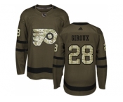 Adidas Philadelphia Flyers #28 Claude Giroux Green Salute to Service Stitched NHL Jersey