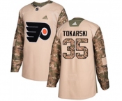 Adidas Philadelphia Flyers #35 Dustin Tokarski Authentic Camo Veterans Day Practice NHL Jersey