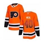 Adidas Philadelphia Flyers #40 Jordan Weal Authentic Orange Drift Fashion NHL Jersey