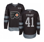 Adidas Philadelphia Flyers #41 Anthony Stolarz Authentic Black 1917-2017 100th Anniversary NHL Jersey