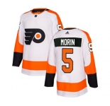 Adidas Philadelphia Flyers #5 Samuel Morin Authentic White Away NHL Jersey