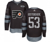 Adidas Philadelphia Flyers #53 Shayne Gostisbehere Authentic Black 1917-2017 100th Anniversary NHL Jersey