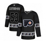 Adidas Philadelphia Flyers #53 Shayne Gostisbehere Authentic Black Team Logo Fashion NHL Jersey