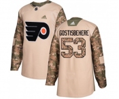 Adidas Philadelphia Flyers #53 Shayne Gostisbehere Authentic Camo Veterans Day Practice NHL Jersey