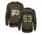 Adidas Philadelphia Flyers #53 Shayne Gostisbehere Green Salute to Service Stitched NHL Jersey
