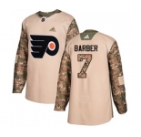 Adidas Philadelphia Flyers #7 Bill Barber Authentic Camo Veterans Day Practice NHL Jersey
