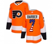 Adidas Philadelphia Flyers #7 Bill Barber Authentic Orange USA Flag Fashion NHL Jersey