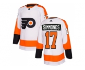 Men Adidas Philadelphia Flyers #17 Wayne Simmonds White Road Authentic Stitched NHL Jersey